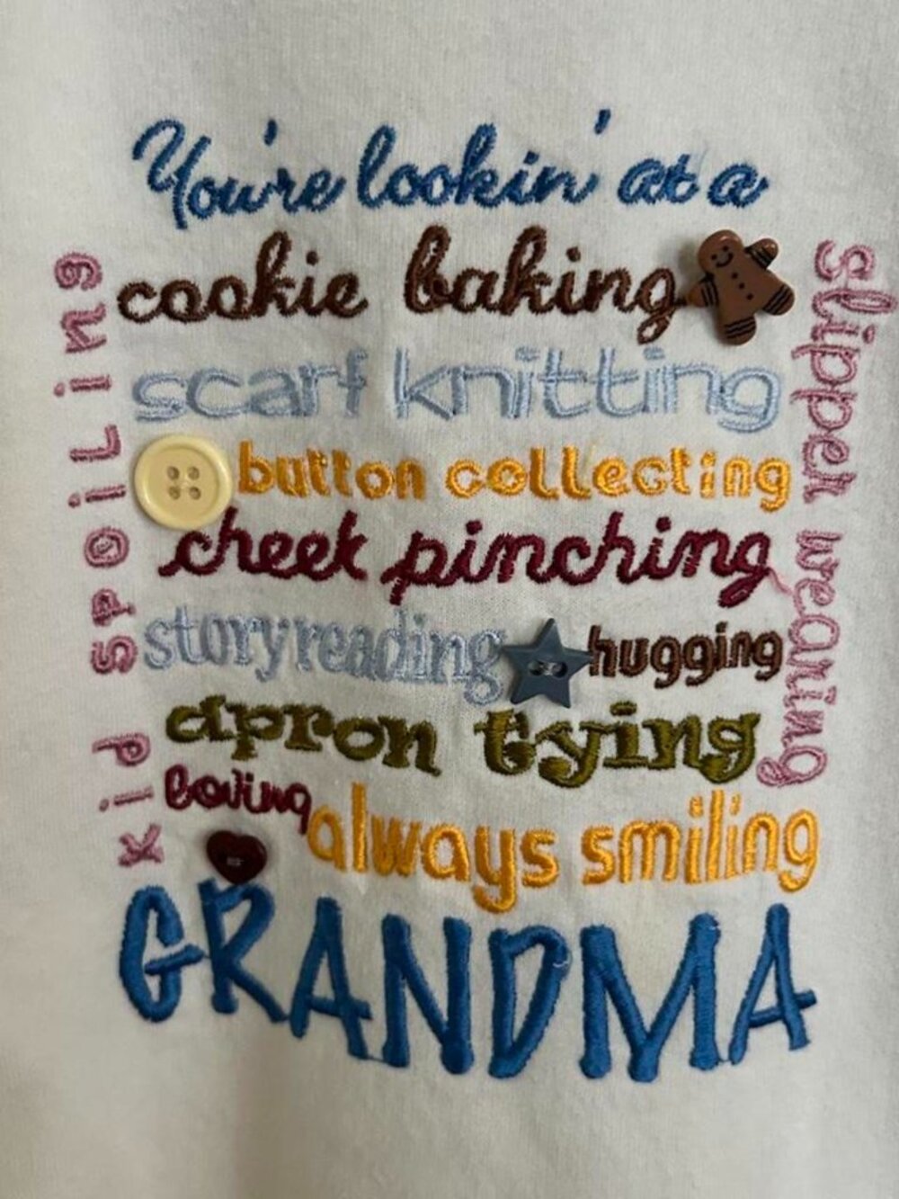 Handmade “GRANDMA” Embroidered Sweatshirt